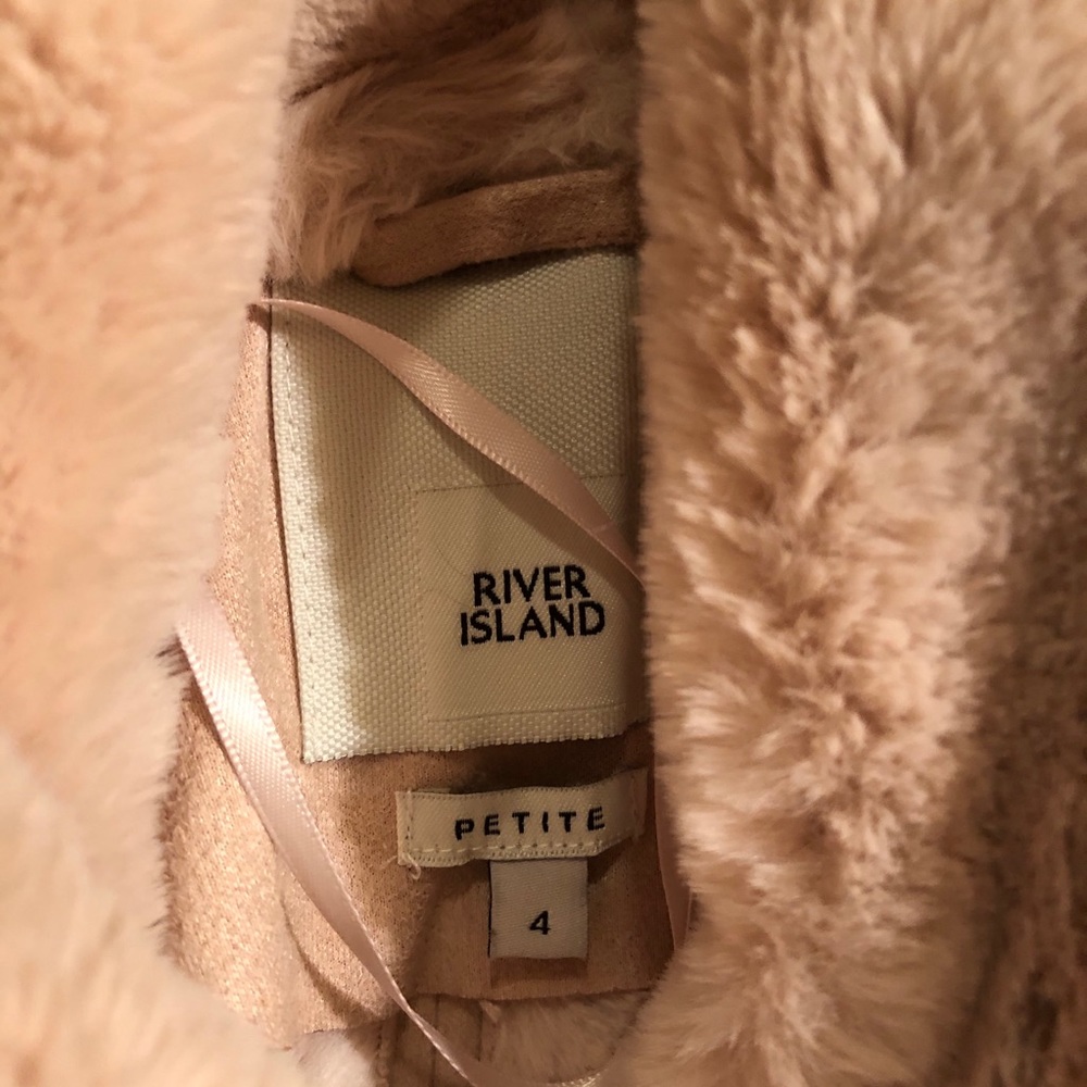 River Island Shearling Faux Suede Biker Jacket 0P - Picture 7 of 10
